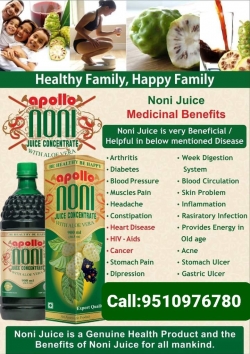 HEALTH BENEFITS  OF APOLLO NONI JUICE